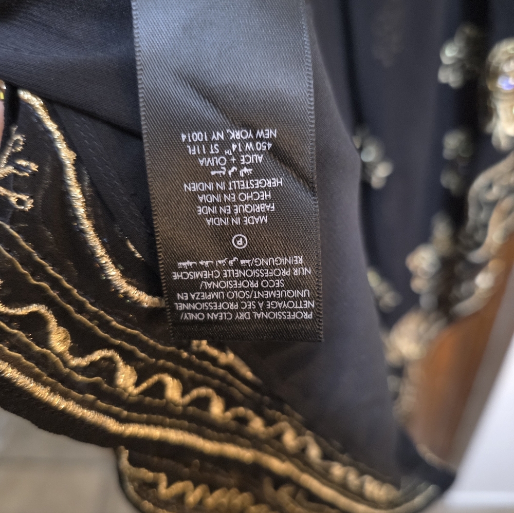 ALICE + OLIVIA Marva Embellished Mini Kaftan Size L - Picture 9 of 10